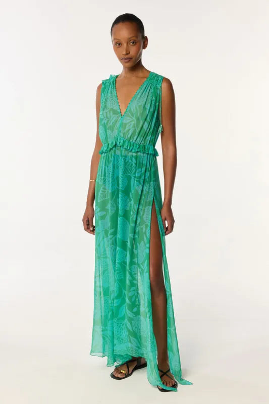Long Dress Ciao - Mint Macro Stelis sold by Poupette St Barth
