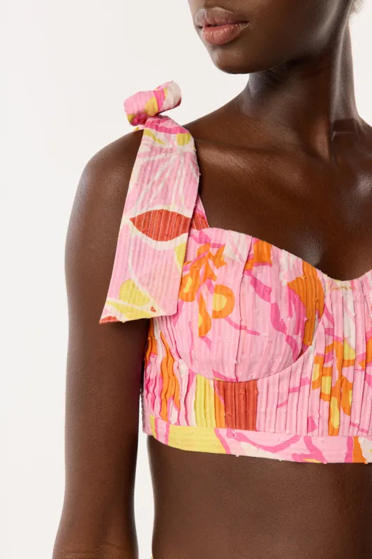 Top Carla - Pink Macro Lilium sold by Poupette St Barth