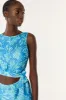 Mini Dress Celeste - Blue Macro Stelis sold by Poupette St Barth