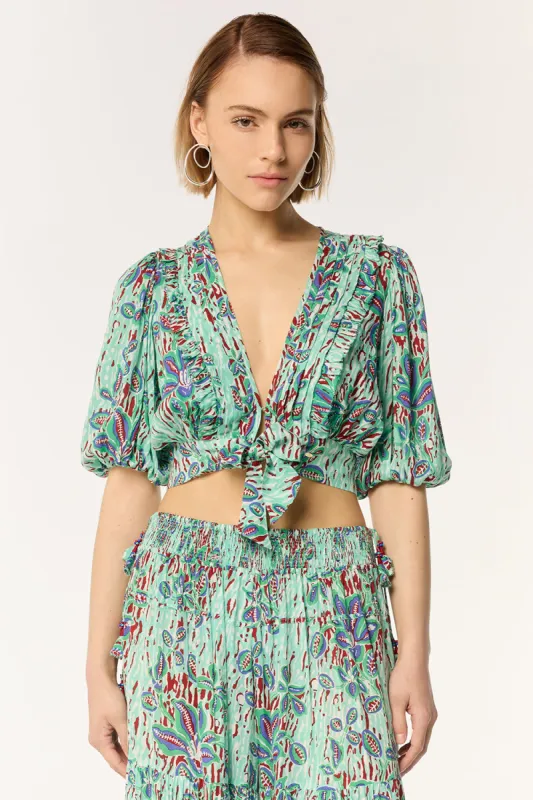 Top Celeste - Mint Exotic Forest sold by Poupette St Barth