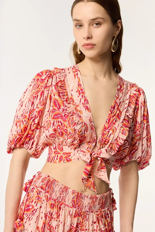 Top Celeste - Pink Exotic Forest sold by Poupette St Barth