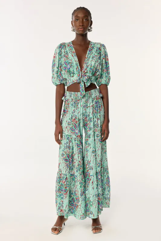 Pant Soledad - Mint Exotic Forest sold by Poupette St Barth