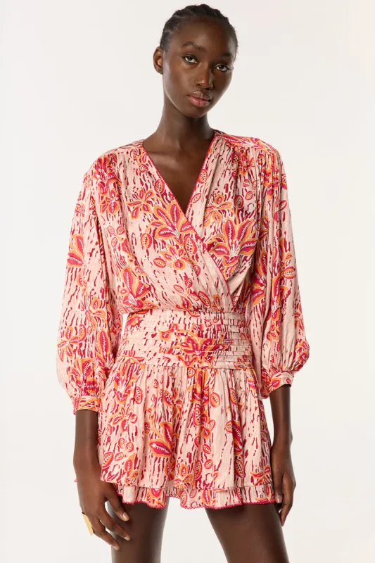 Mini Dress Colleen - Pink Exotic Forest sold by Poupette St Barth