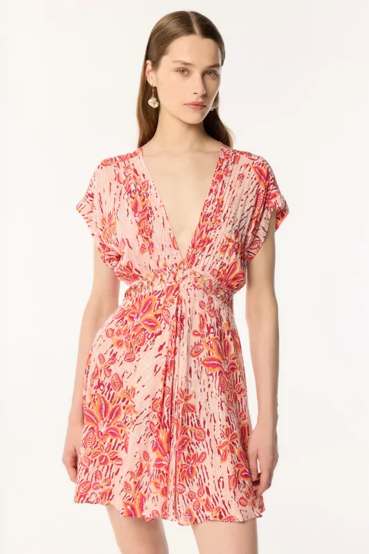 Mini Dress Cecile - Pink Exotic Forest sold by Poupette St Barth
