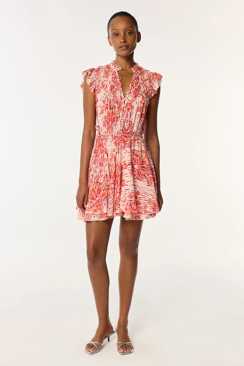 Mini Dress Callie - Pink Exotic Forest sold by Poupette St Barth product image thumbnail 4