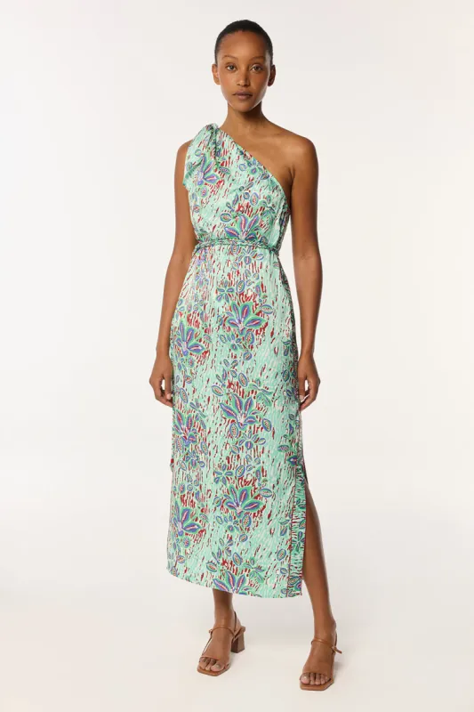 Long Kaftan Isabelle - Mint Exotic Forest sold by Poupette St Barth