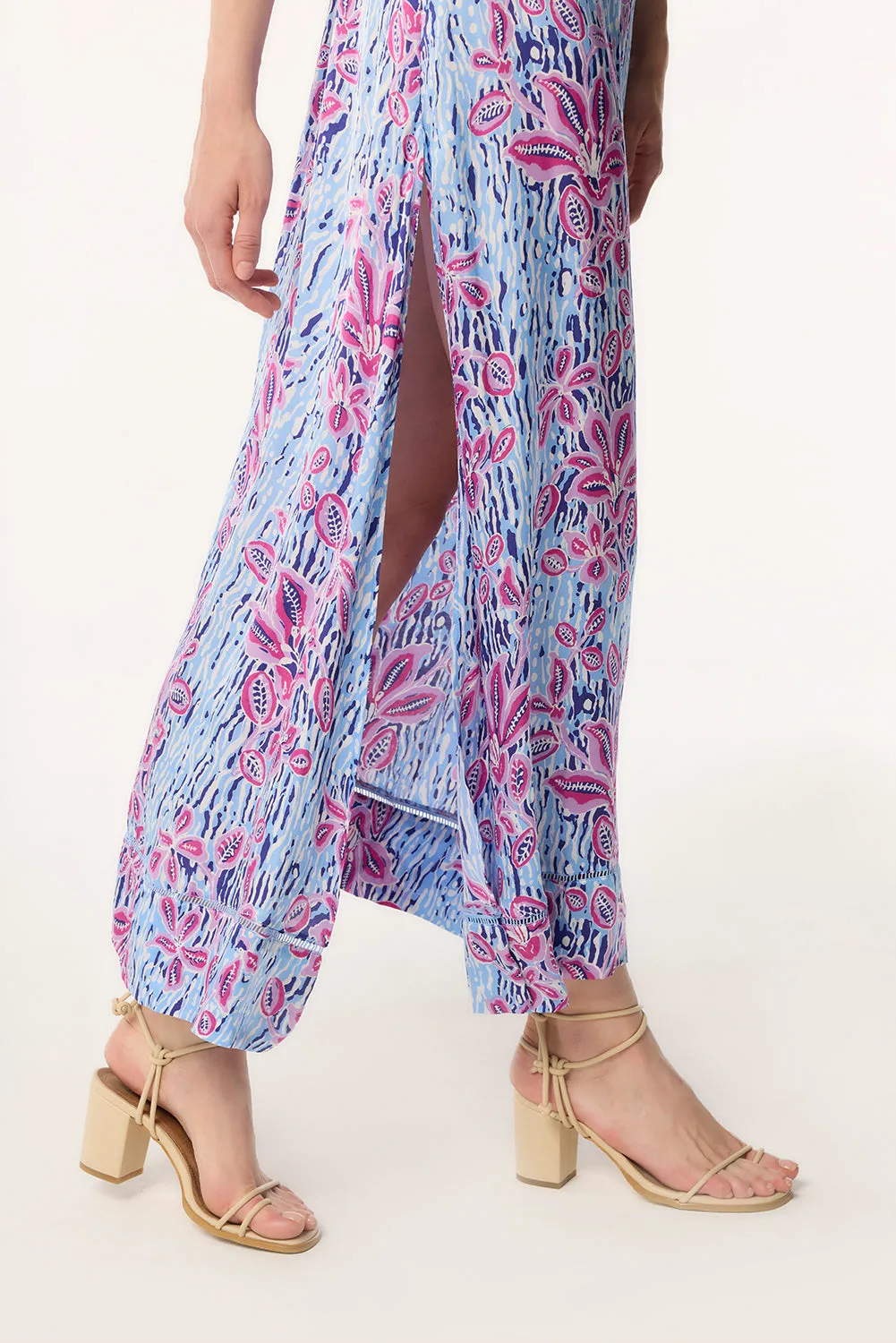 Long Dress Cassandra - Blue Exotic Forest sold by Poupette St Barth product image thumbnail 3