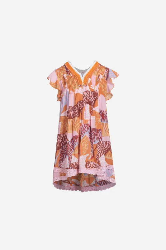 Mini Dress Sasha for girls - Pink Ashanti sold by Poupette St Barth