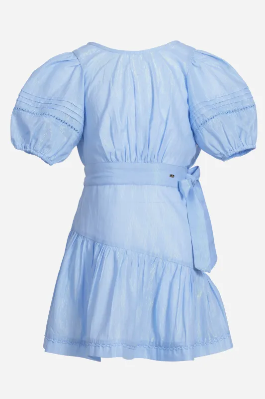 Mini Dress Chantal for girls - Light Blue sold by Poupette St Barth