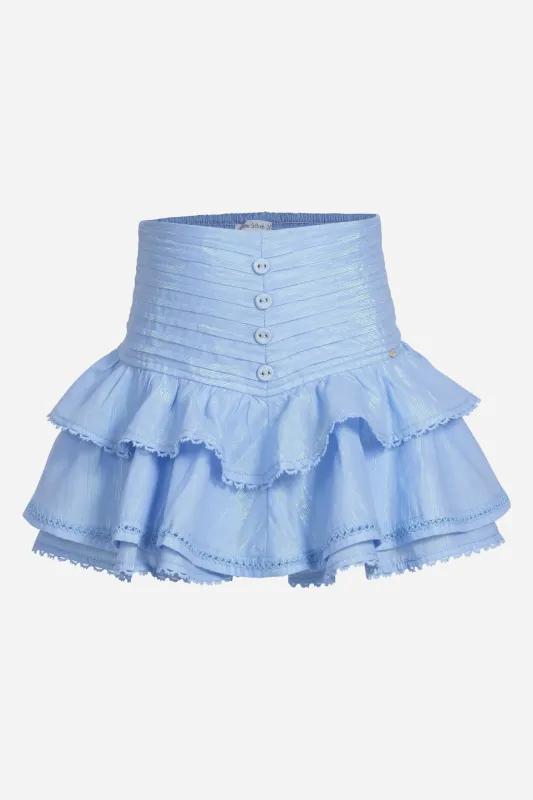 Mini Skirt Alizee for girls - Light Blue sold by Poupette St Barth