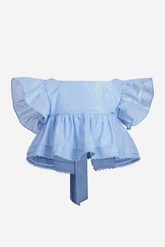 Top Cycas for girls - Light Blue sold by Poupette St Barth