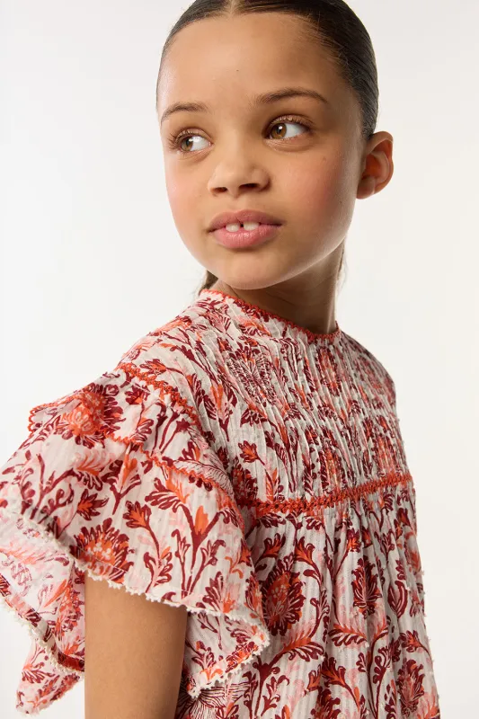 Blouse Chantal for girls - Pink Victorian sold by Poupette St Barth