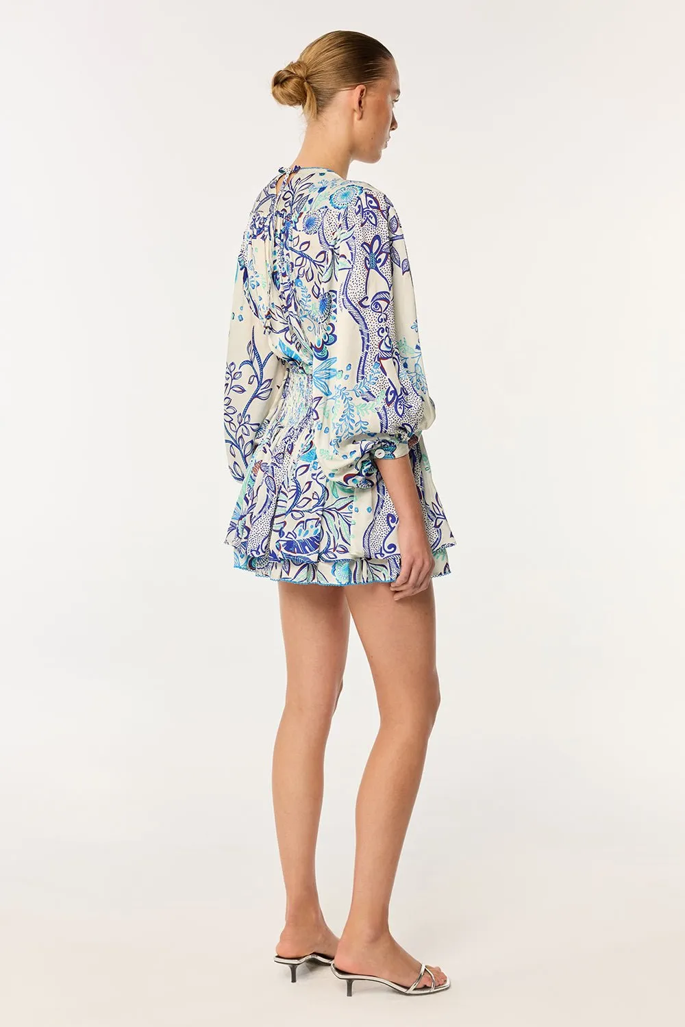 Mini Dress Colleen - Blue Geo Fish sold by Poupette St Barth product image thumbnail 3