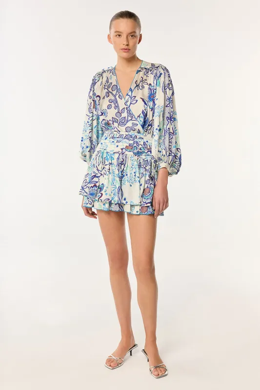 Mini Dress Colleen - Blue Geo Fish sold by Poupette St Barth