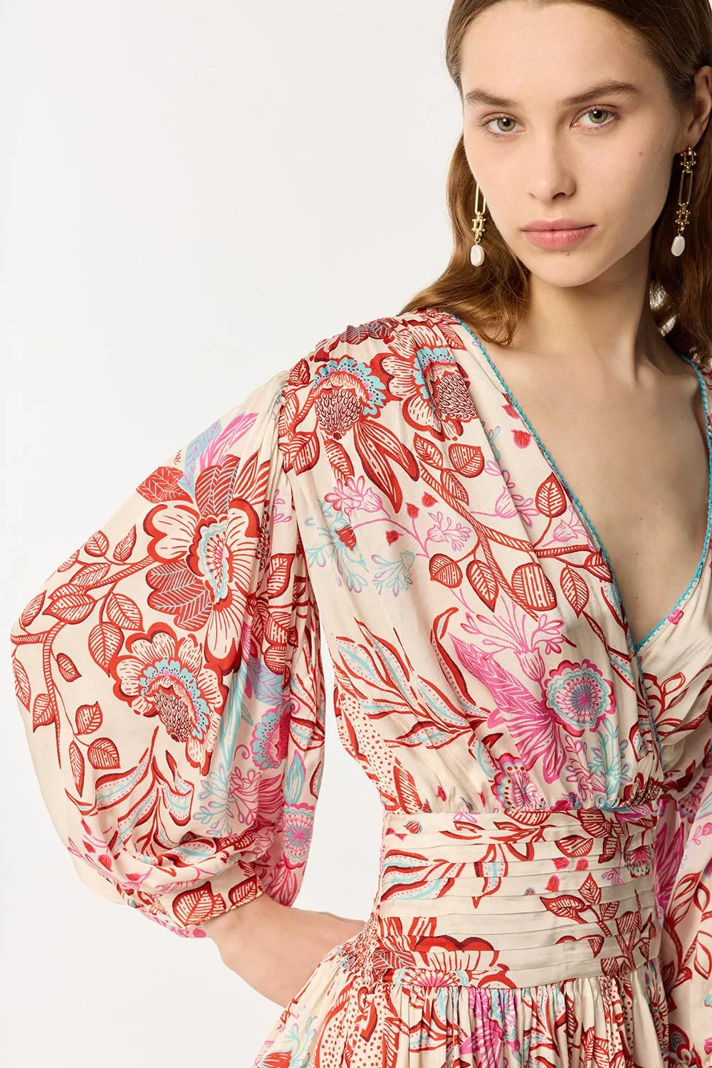 Mini Dress Colleen - Red Geo Fish sold by Poupette St Barth product image thumbnail 4