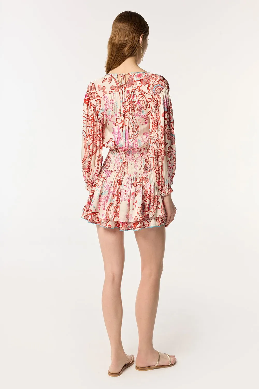 Mini Dress Colleen - Red Geo Fish sold by Poupette St Barth product image thumbnail 3