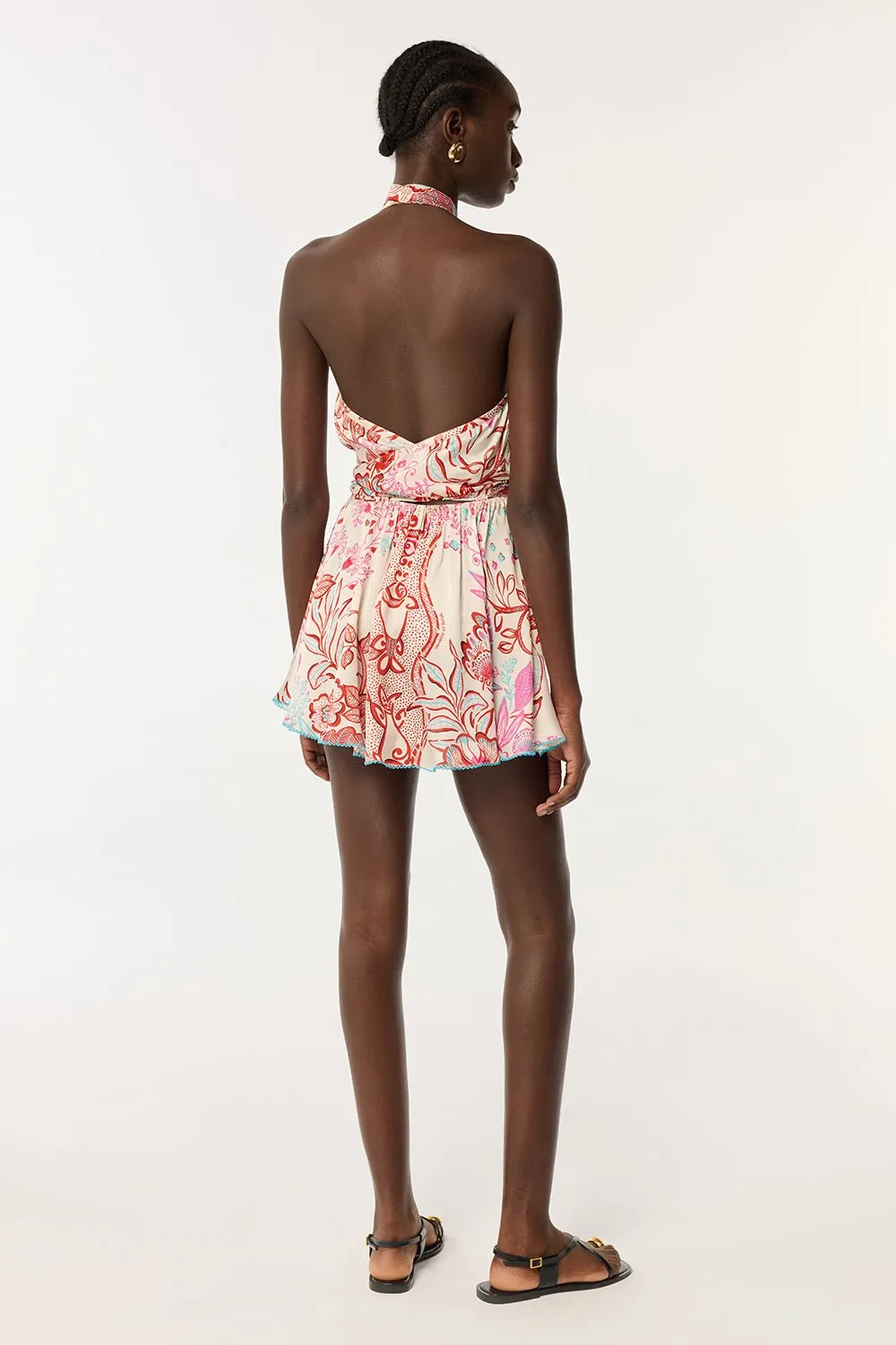 Mini Dress Cassandra - Red Geo Fish sold by Poupette St Barth product image thumbnail 2