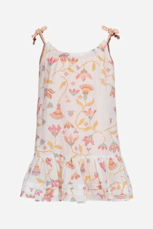 Mini Dress Billie for girls - Pink Ylang Ylang sold by Poupette St Barth