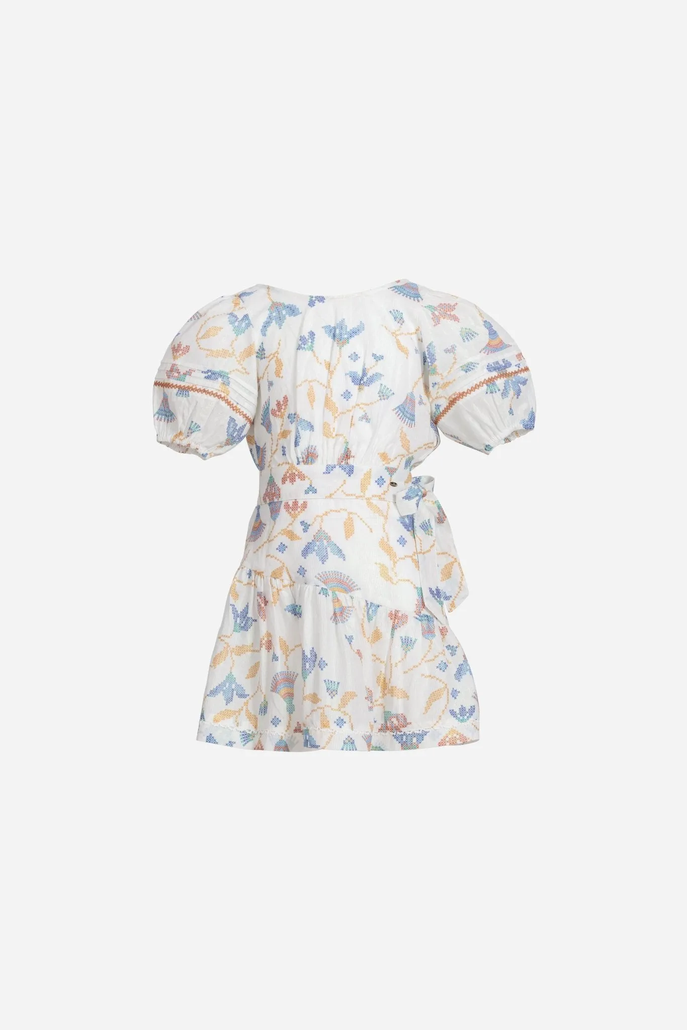 Mini Dress Chantal for girls - Blue Ylang Ylang sold by Poupette St Barth