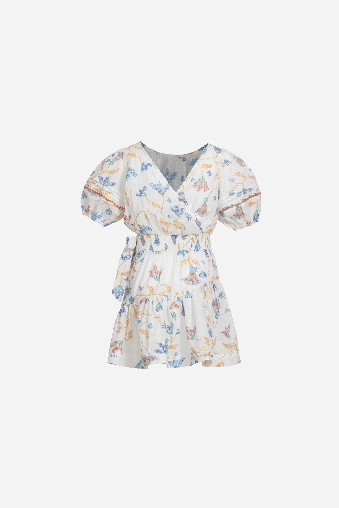 Mini Dress Chantal for girls - Blue Ylang Ylang sold by Poupette St Barth product image thumbnail 2