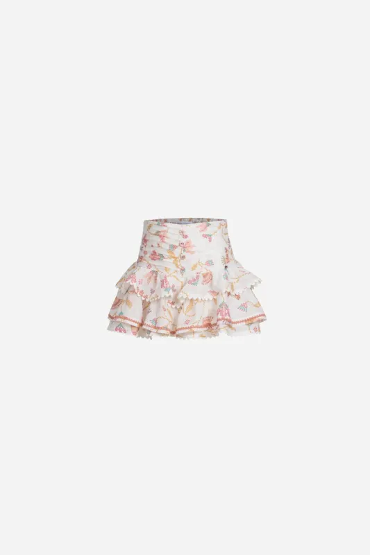 Mini Skirt Alizee for girls - Pink Ylang Ylang sold by Poupette St Barth