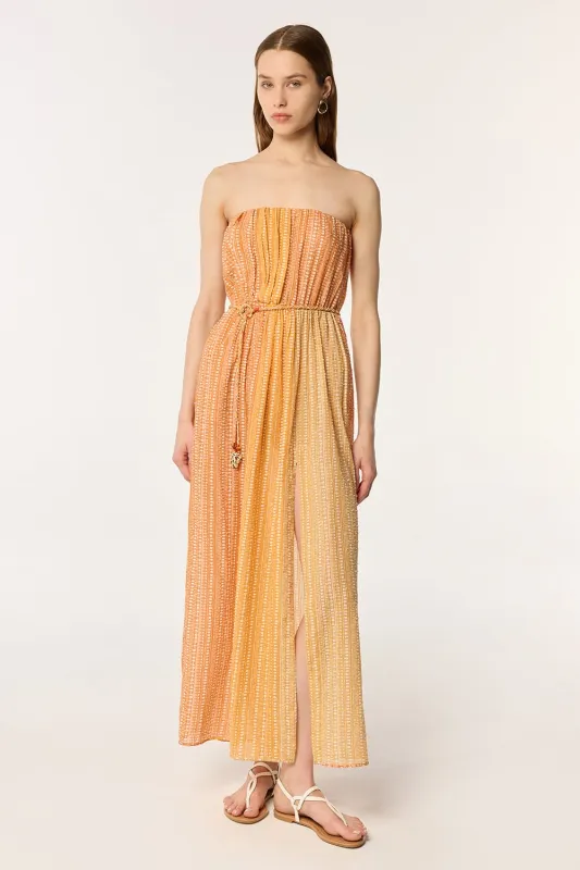 Long Dress Mara - Orange Shona sold by Poupette St Barth