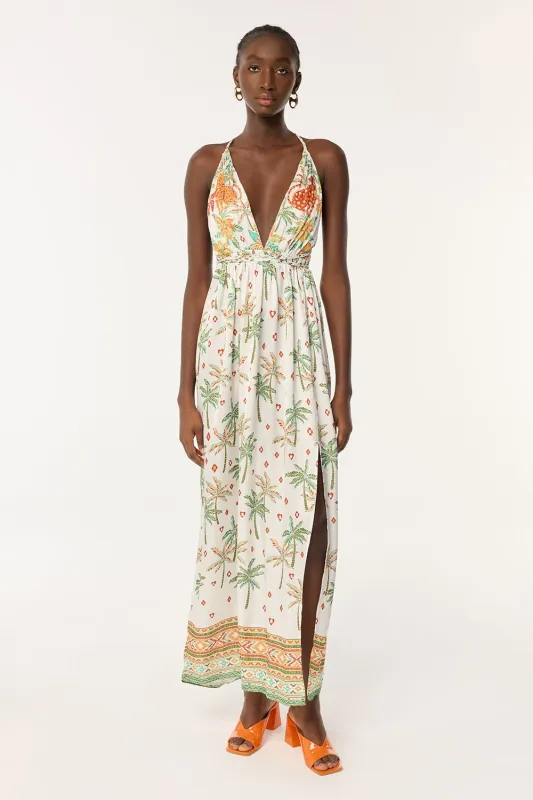 Long Dress Calla - Green Equator sold by Poupette St Barth