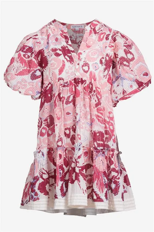 Mini Dress Aria for girls - Pink Pencilleo sold by Poupette St Barth