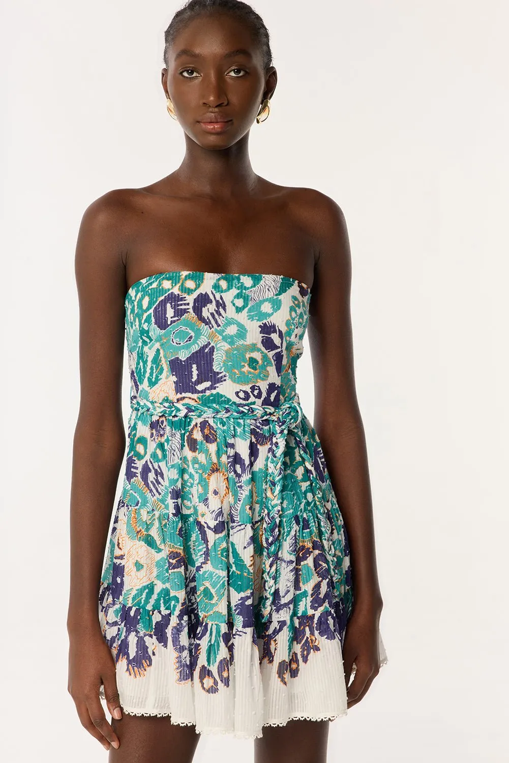 Bandeau Dress Christine - Blue Pencilleo sold by Poupette St Barth product image thumbnail 3