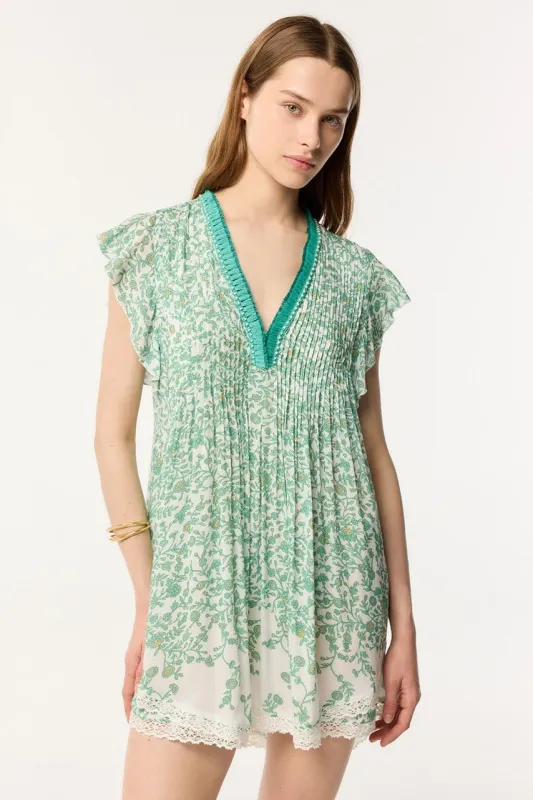 Mini Dress Sasha - Green Lazuli sold by Poupette St Barth
