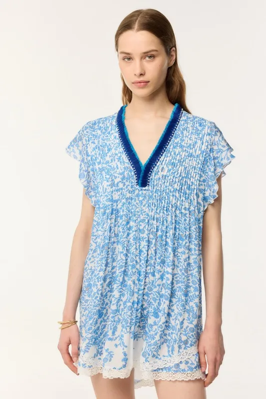 Mini Dress Sasha - Blue Lazuli sold by Poupette St Barth