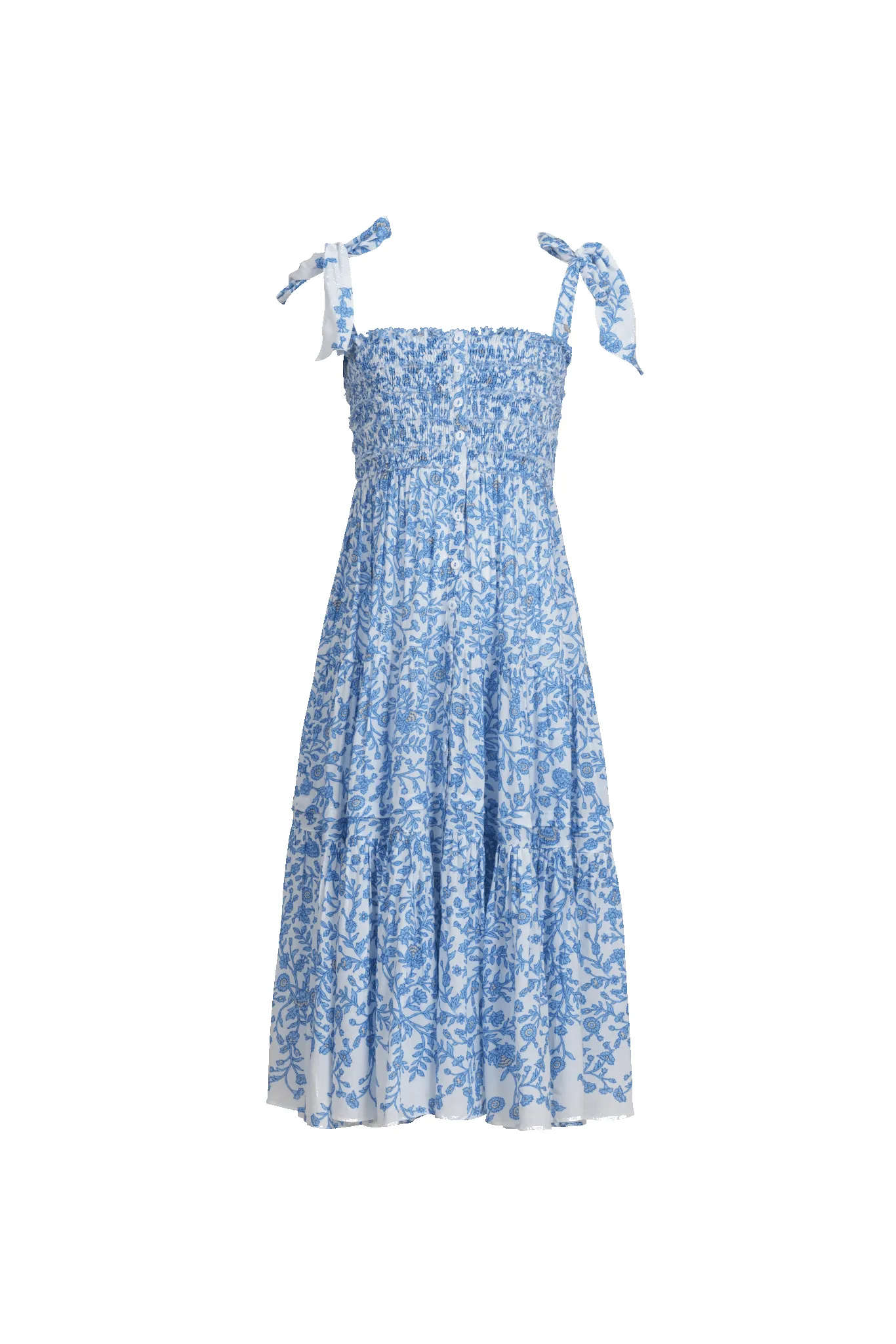 Long Dress Triny for girls - Blue Lazuli sold by Poupette St Barth