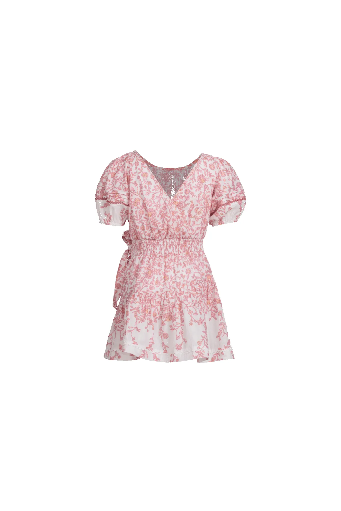 Mini Dress Chantal for girls - Pink Lazuli sold by Poupette St Barth