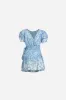 Mini Dress Chantal for girls - Blue Lazuli sold by Poupette St Barth