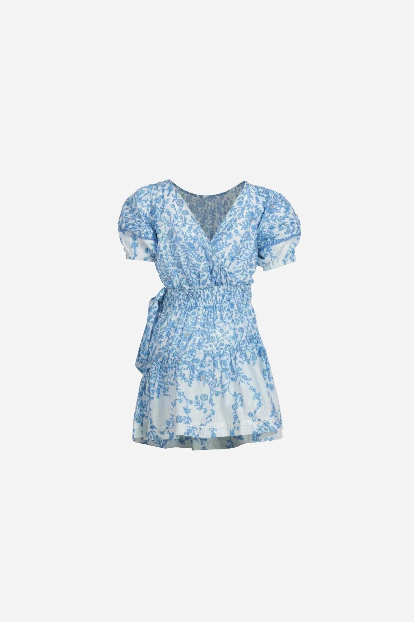 Mini Dress Chantal for girls - Blue Lazuli sold by Poupette St Barth