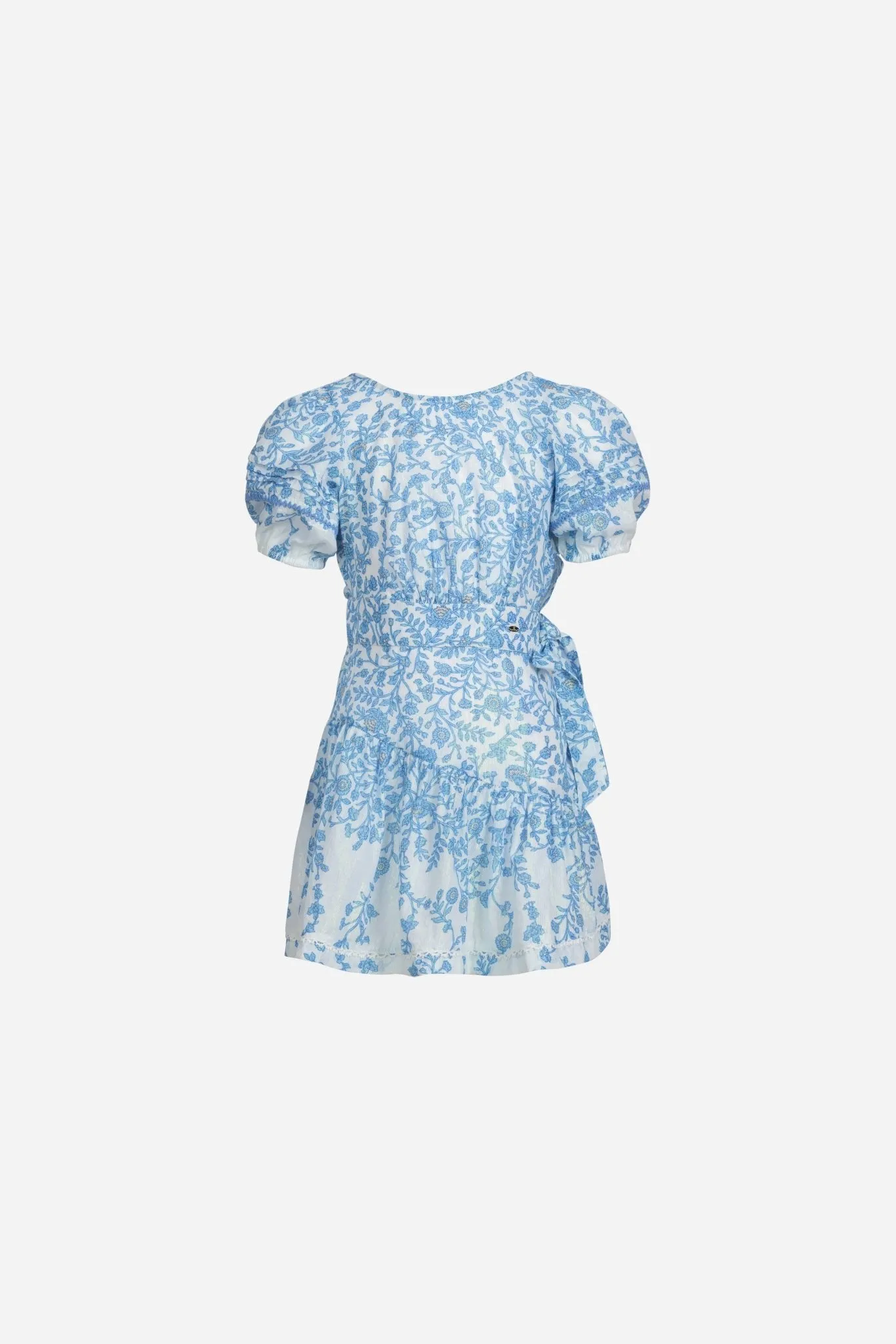 Mini Dress Chantal for girls - Blue Lazuli sold by Poupette St Barth product image thumbnail 2
