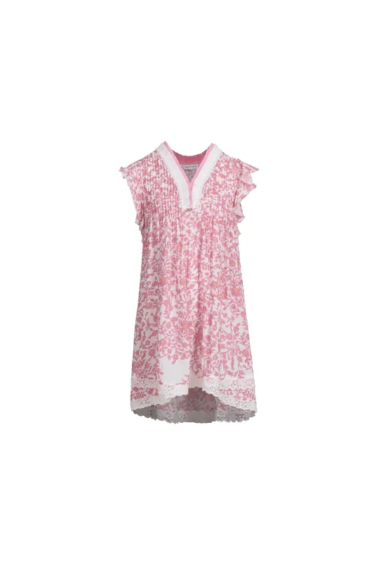 Mini Dress Sasha for girls - Pink Lazuli sold by Poupette St Barth