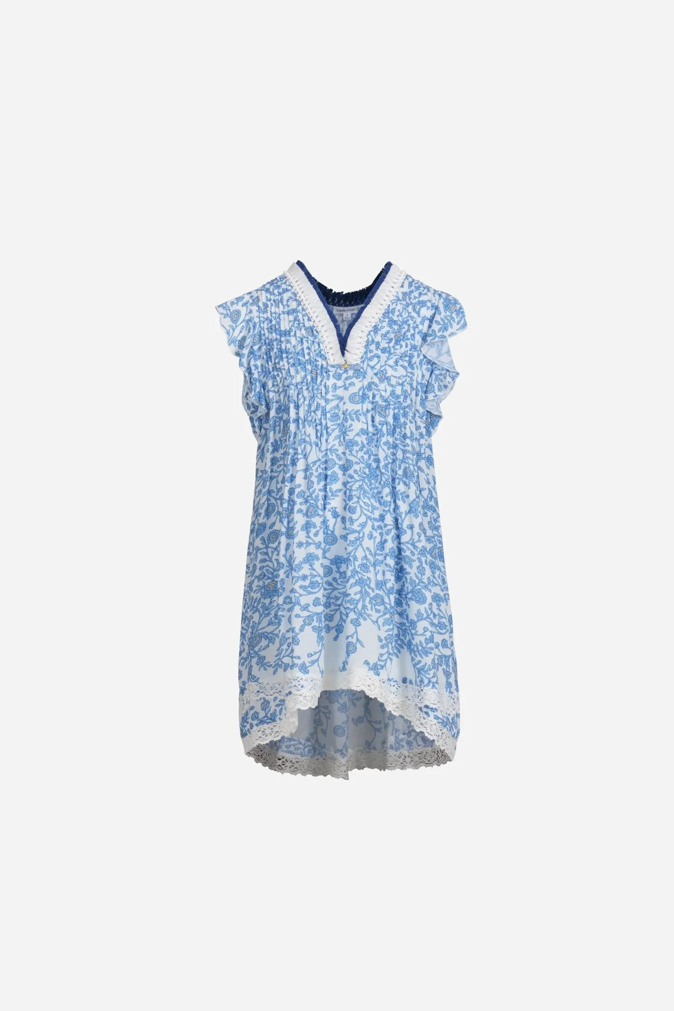 Mini Dress Sasha for girls - Blue Lazuli sold by Poupette St Barth