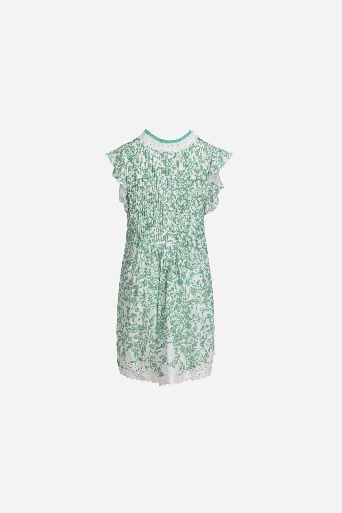 Mini Dress Sasha for girls - Green Lazuli sold by Poupette St Barth product image thumbnail 2