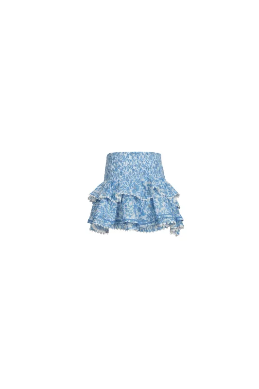 Mini Skirt Alizee for girls - Blue Lazuli sold by Poupette St Barth