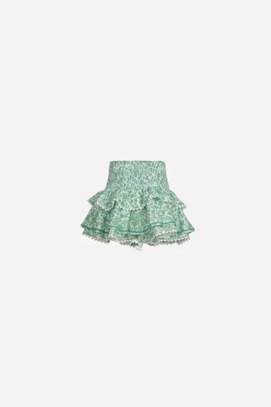 Mini Skirt Alizee for girls - Green Lazuli sold by Poupette St Barth