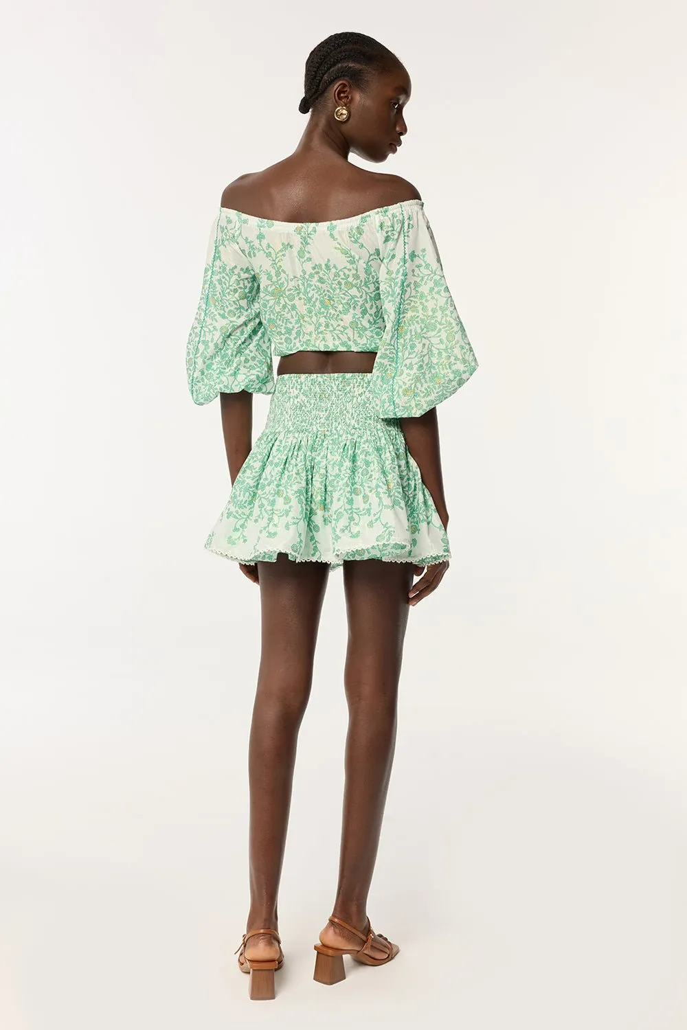 Mini Skirt Colleen - Green Lazuli sold by Poupette St Barth product image thumbnail 3