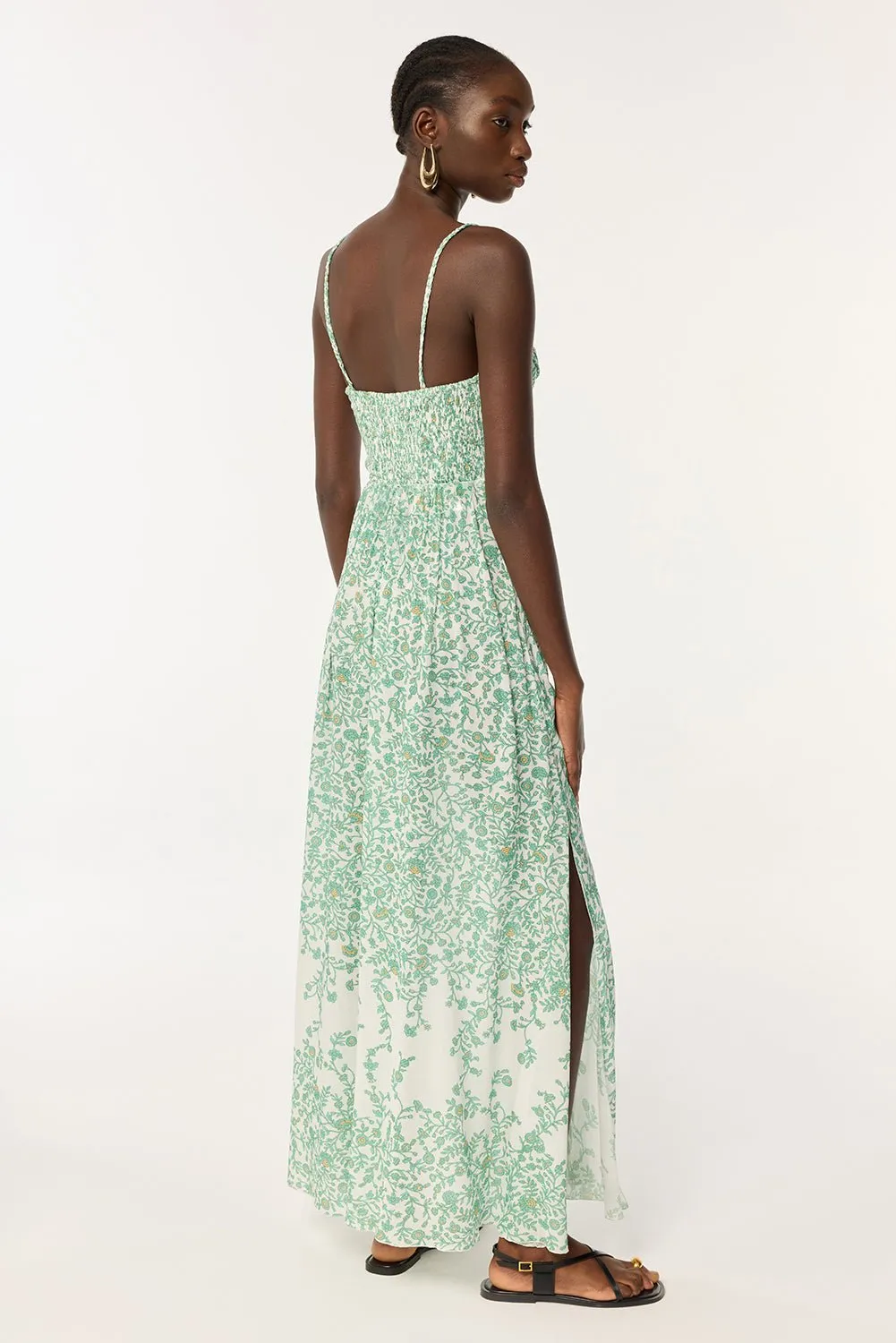 Long Dress Cara - Green Lazuli sold by Poupette St Barth product image thumbnail 3