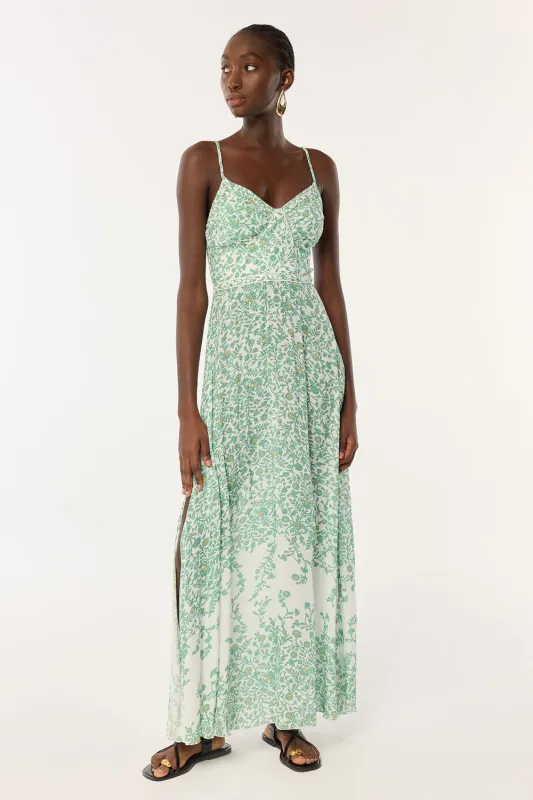 Long Dress Cara - Green Lazuli sold by Poupette St Barth