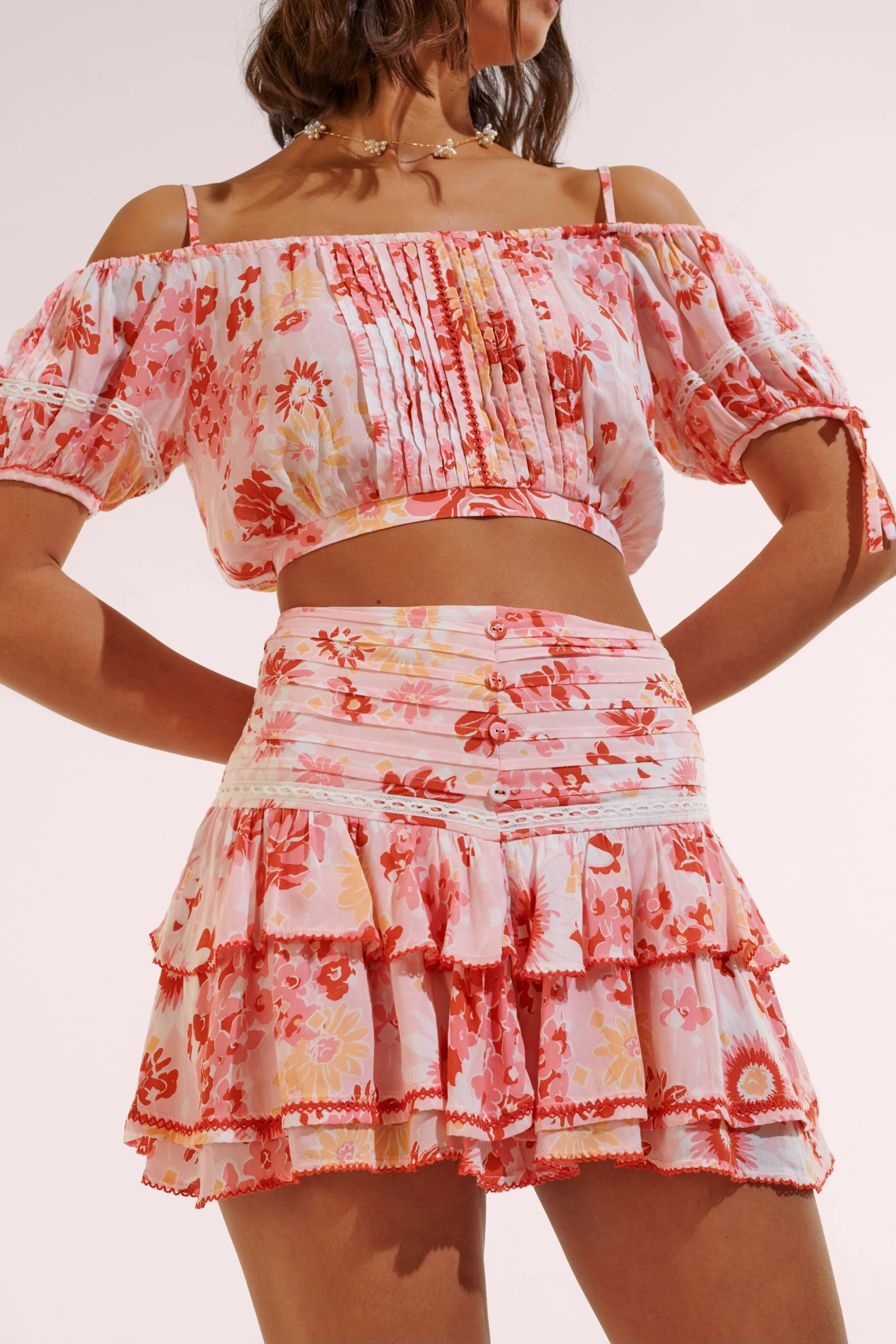 Mini Skirt Alizee - Pink 90'S sold by Poupette St Barth