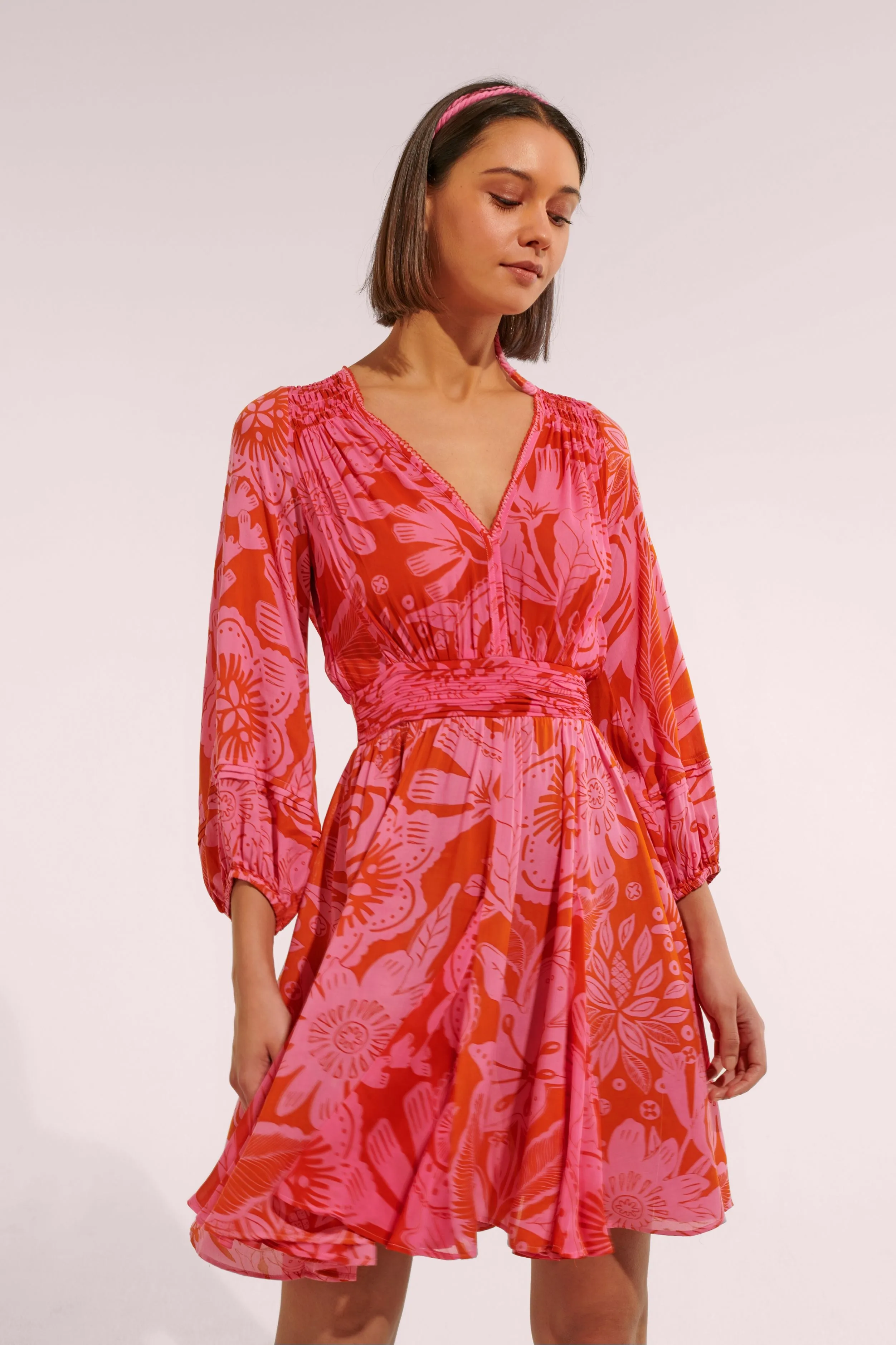 Mini Dress Anabelle - Pink Gauguin sold by Poupette St Barth