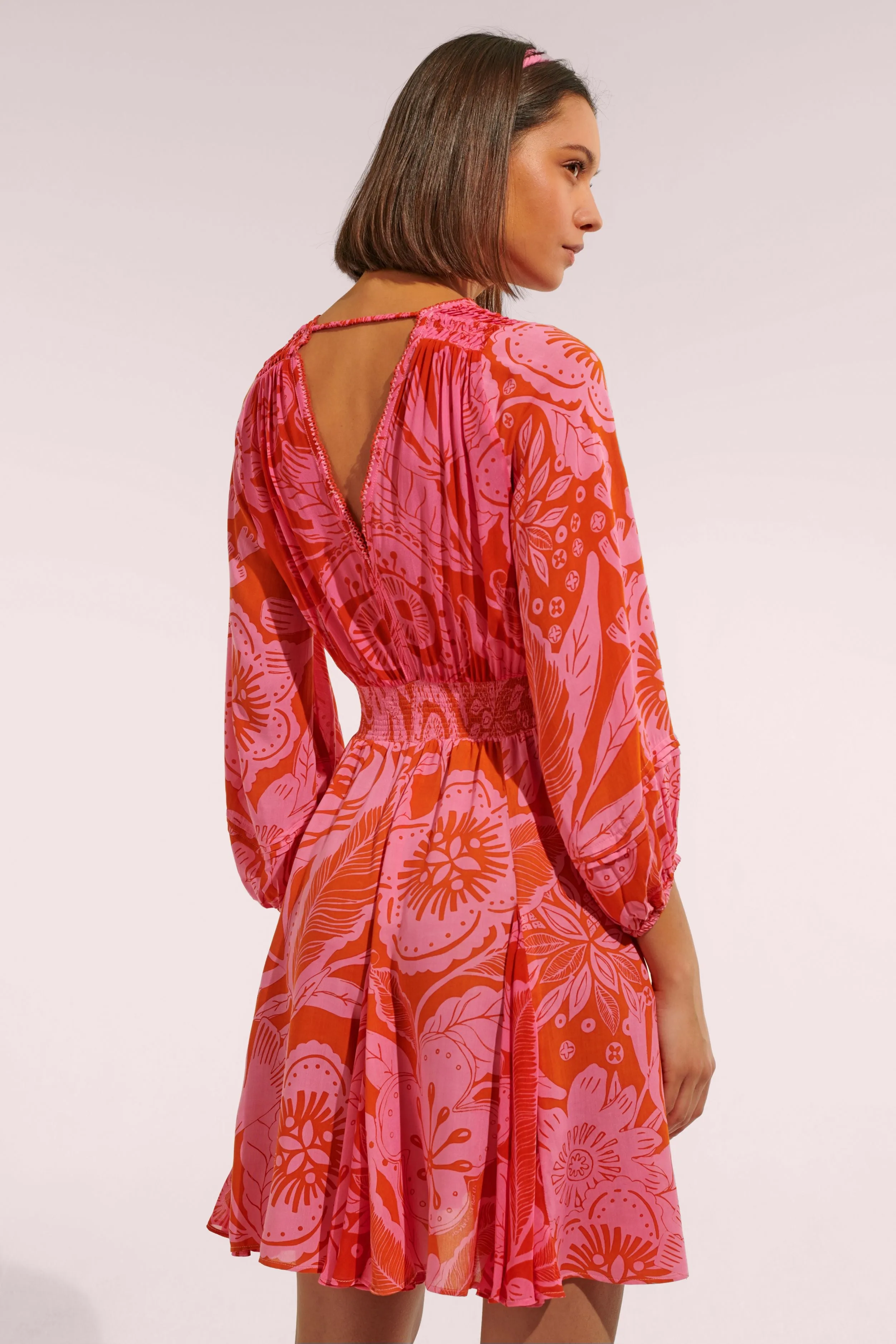 Mini Dress Anabelle - Pink Gauguin sold by Poupette St Barth product image thumbnail 3