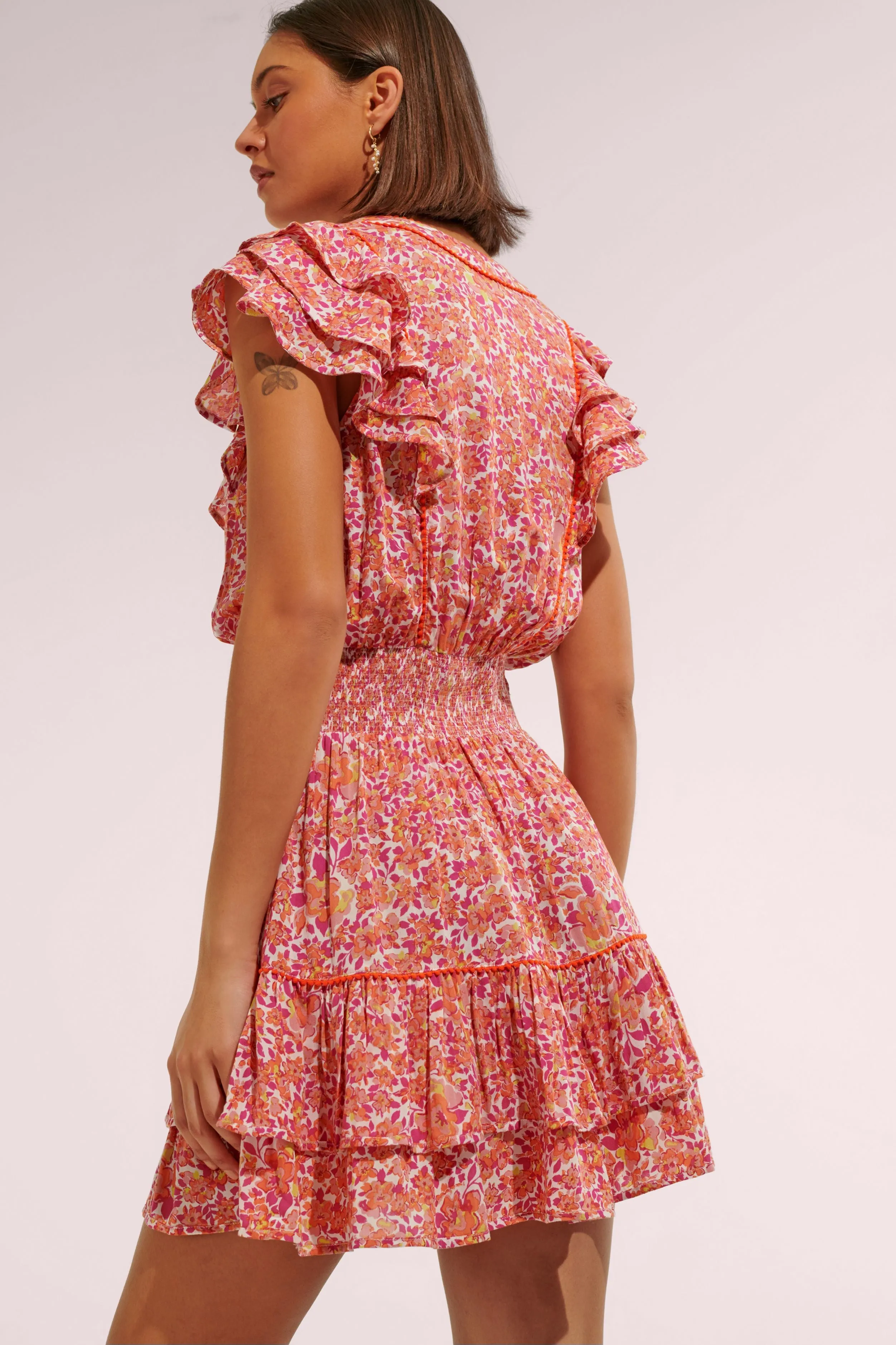 Mini Dress Camila - Pink Net sold by Poupette St Barth product image thumbnail 2