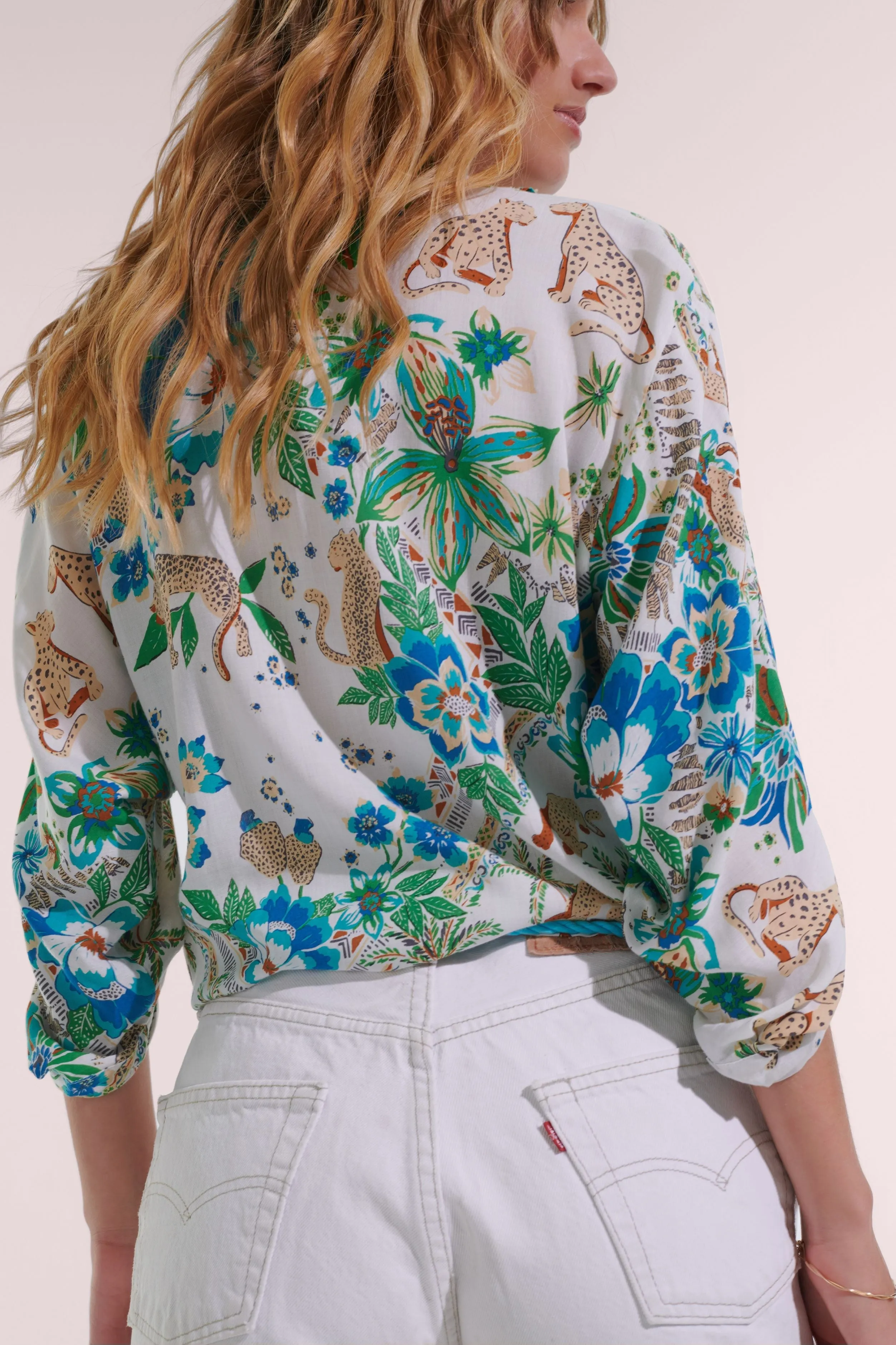 Shirt Azia - Blue Leo Foulard sold by Poupette St Barth product image thumbnail 2