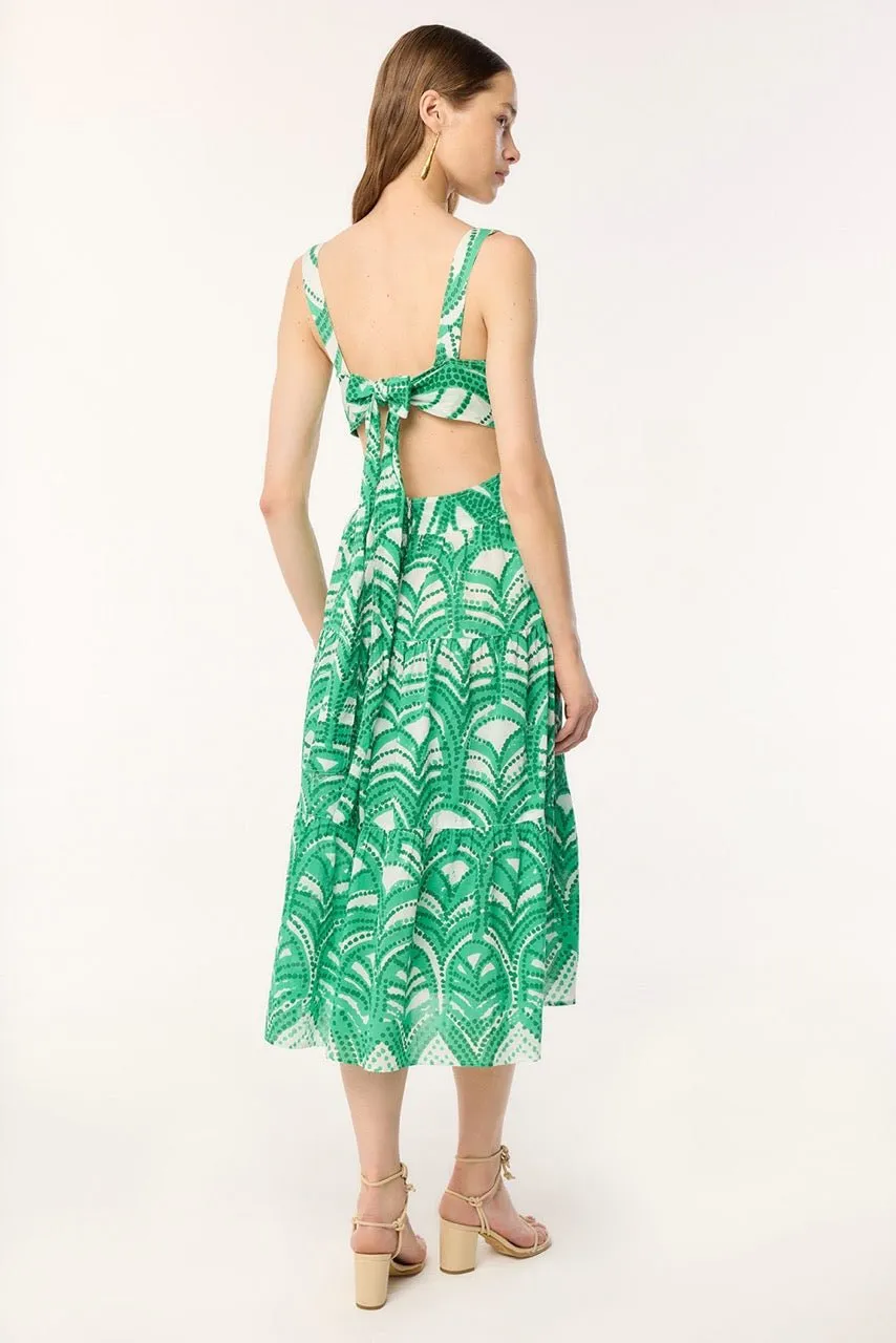 Long Dress Coco - Green Himba sold by Poupette St Barth product image thumbnail 3